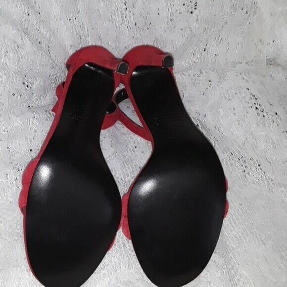 NWOT Nicholas JOCELYN Red  Suede Stiletto Sandals Pumps Shoes 37.5 IT - Picture 5 of 6
